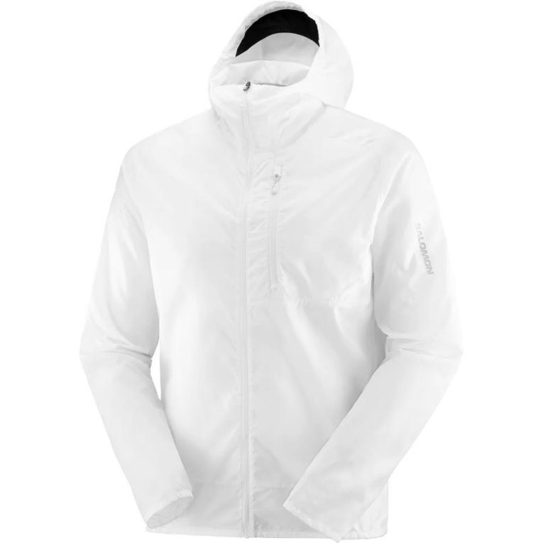 White Salomon Bonatti Cross Men's Windbreaker | PH 21085Q